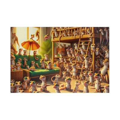 1000 Piece Gecko Party Time! Gift Great Jigsaw Puzzles for Adults Puzzles for Adults Toys Gift Family Decoration Puzzles