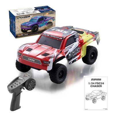 BEEZRC 1/24 FSC Chaser RC Truck 4WD Short Course Truck RTR Fast Off-Road Remote Control Truck Hobby RC Car High Speed Remote Control Car for Adults for Beginner Gift (Red)