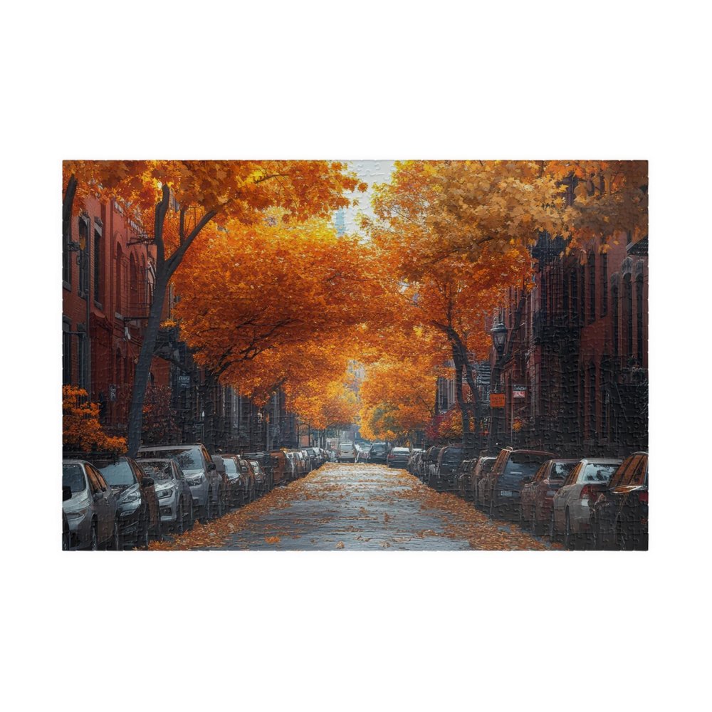 1000 Piece City Street in The Fall Great Jigsaw Puzzles for Adults Puzzles for Adults Toys Gift Family Decoration Puzzles