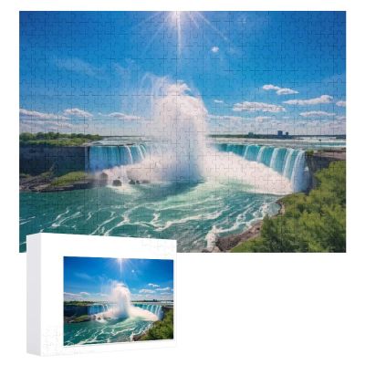 1000Pcs Jigsaw Puzzles for Adults and Teens and Kids and Teens and Kids Niagara Falls On A Sunny Day Wooden Puzzle Props DIY Modern Home Decoration Children Educational Game Preschool Toys Gifts