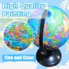 6'' Geographic World Globe,Kids Educational Globes with Stand,Decorative Rotating World Map Globes Decor,Political Globe for Child Classroom Geography Teaching,Kids Room view 3