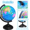 6'' Geographic World Globe,Kids Educational Globes with Stand,Decorative Rotating World Map Globes Decor,Political Globe for Child Classroom Geography Teaching,Kids Room view 4
