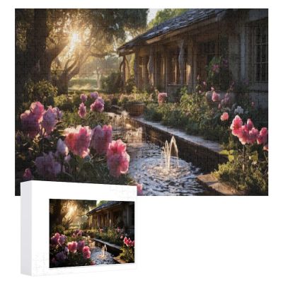 1000Pcs Jigsaw Puzzles for Adults A Tranquil Garden Oasis Bubbling Background Challenging Puzzle for Youth Childen Home Decor Wall Art Gift,Jigsaw for Active Thinking Party Entertainment