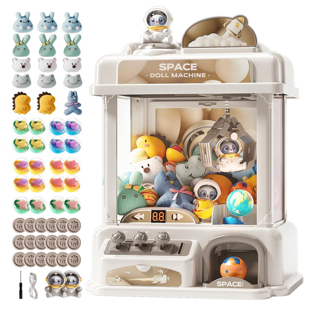 LFACHTER Large Claw Machine for Kids with Lights Sound, Vending Machine Toys, Electronic Prizes Dispenser Toys for Kids Age 3+, Arcade Claw Machine Game Gifts for Home Party Birthday