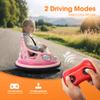 12V Electric Ride On Bumper Car for Toddler & Kids Ages 1.5-6 Years with Remote Control, 2PCS DIY Stickers, 360 Degree Spin, Lights, Sounds, Pink view 2