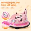 12V Electric Ride On Bumper Car for Toddler & Kids Ages 1.5-6 Years with Remote Control, 2PCS DIY Stickers, 360 Degree Spin, Lights, Sounds, Pink view 3