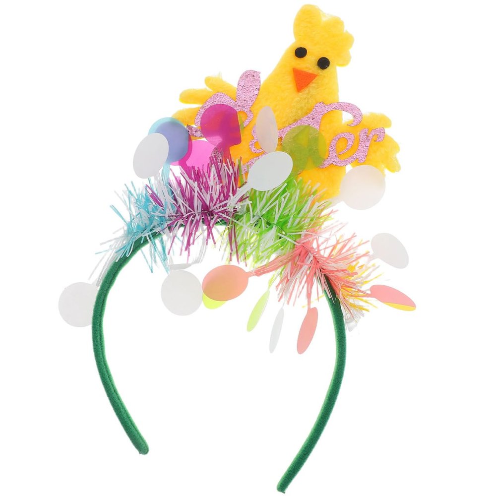 Cabilock Cute Chicken Headband Plush Chicken Hair Hoop, Easter Party Decoration, Spring Birthday Headband Photo Prop Cosplay Dress-Up for Girls Boys Multi