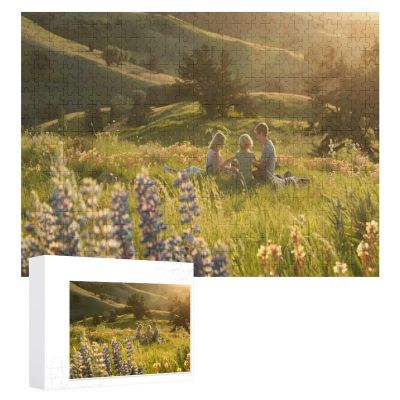 1000Pcs Jigsaw Puzzles for Adults A Group of People Sit in A Field of Flowers Challenging Puzzle for Youth Childen Home Decor Wall Art Gift,Jigsaw for Active Thinking Party Entertainment
