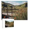 1000Pcs Jigsaw Puzzles for Adults Red Poppies in A Meadow with A Wooden Bridge Challenging Puzzle for Youth Childen Home Decor Wall Art Gift,Jigsaw for Active Thinking Party Entertainment view 1