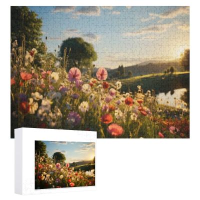1000Pcs Jigsaw Puzzles for Adults Beautiful Blooming Flower Field Spring Season Challenging Puzzle for Youth Childen Home Decor Wall Art Gift,Jigsaw for Active Thinking Party Entertainment
