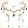 FRESHME Fairy Ear Cuffs and Crown - Renaissance Elf Ear Cuffs with Tessal and Gold Fairy Crown Prom Makeup Renfaire Fantasy Cosplay Photo Prop Accessories for Women Adlut view 4