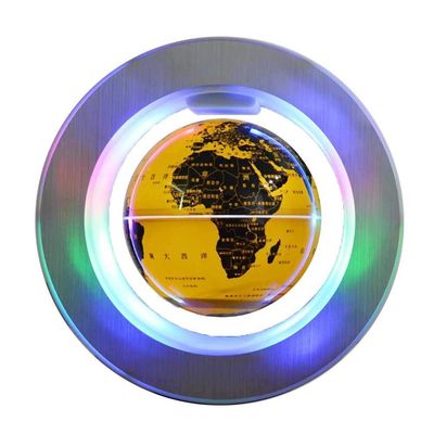 5JJJLOOOPP Geographical Globe Magnetic Levitation Globe 6 Inch LED Light Student Creative Gift-Kids Educational Gift Tool Home Office Desktop Decoration Blue Colorful Light (Goldencolorfullight)
