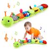 Baby Toys Musical Caterpillar, Infant Stuffed Animal for 0-6 6-12 Months with Crinkle and Rattles, Tummy Time Sensory Toys Newborn Boys Girls Gifts 0 3 6 9 12 Months - Green view 1