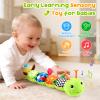 Baby Toys Musical Caterpillar, Infant Stuffed Animal for 0-6 6-12 Months with Crinkle and Rattles, Tummy Time Sensory Toys Newborn Boys Girls Gifts 0 3 6 9 12 Months - Green view 2