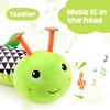 Baby Toys Musical Caterpillar, Infant Stuffed Animal for 0-6 6-12 Months with Crinkle and Rattles, Tummy Time Sensory Toys Newborn Boys Girls Gifts 0 3 6 9 12 Months - Green view 3
