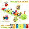Baby Toys Musical Caterpillar, Infant Stuffed Animal for 0-6 6-12 Months with Crinkle and Rattles, Tummy Time Sensory Toys Newborn Boys Girls Gifts 0 3 6 9 12 Months - Green view 4