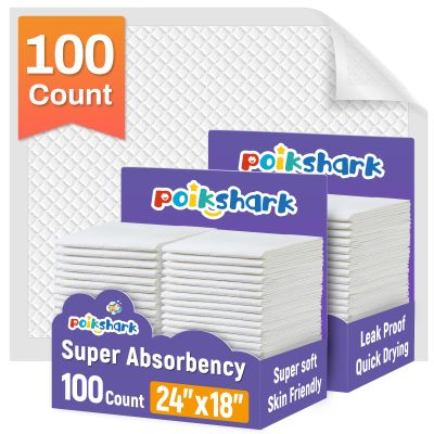 100 Pack Disposable Changing Pads for Baby, 18" x 24" Super Absorbency Disposable Underpads Large Bed Pads Absorbent Fluff Protective Table Pads Disposable Diaper Changing Pads, Leakproof