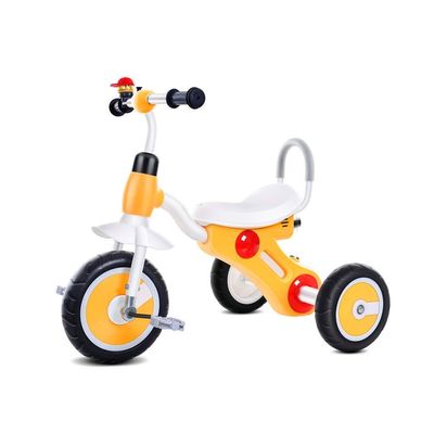 5JJJLOOOPP Tricycle Trike 2-6 Years Old Baby Outdoor Foam Wheel Tricycle Music Light Children's Multifunctional Tricycle 4 Colors 74x57x50cm (Colour: Blue) (Yellow)