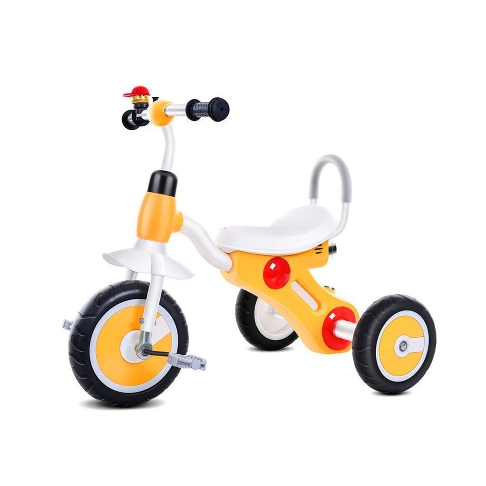 5JJJLOOOPP Tricycle Trike 2-6 Years Old Baby Outdoor Foam Wheel Tricycle Music Light Children's Multifunctional Tricycle 4 Colors 74x57x50cm (Colour: Blue) (Yellow)