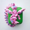 3D Printed Axolotl Fidget, Big 3 d Print Flower Axolotls Dragon with Flexible Wings, 12 inch Wiggly Hand-Paint Articulated Large Creatures DeepPink view 3