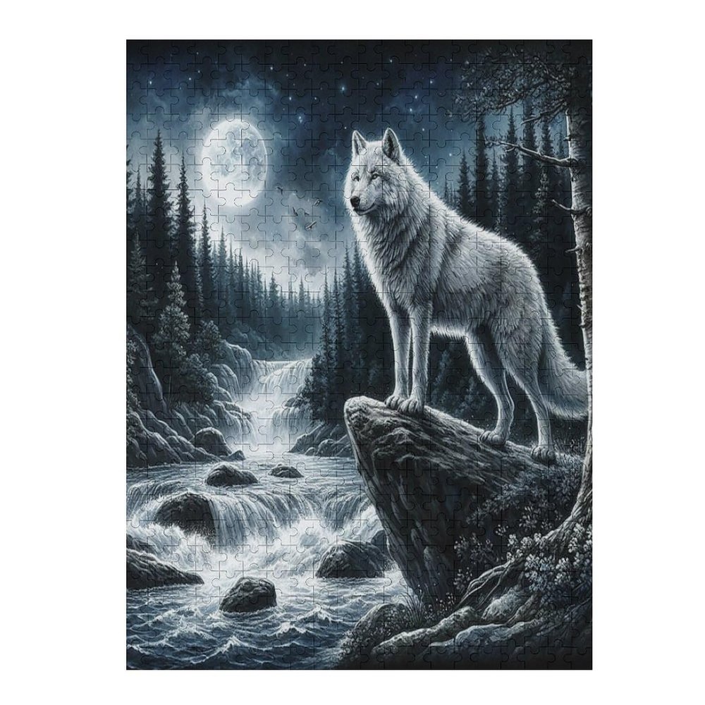 1000 Piece Adult and Teen Puzzles Animals Themed Puzzles Wolf River Fun and Challenging Gifts for Friends Bedroom Decorative Art