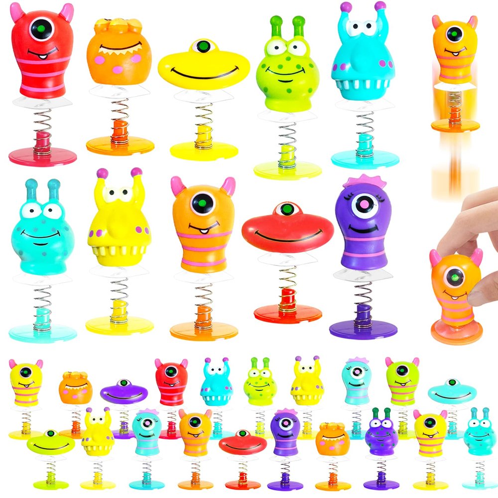 Cmaqpw 30 PCS Spring Launchers Toys,Big Eye Monster Jumping Popper Toy,Pop Up Bouncy Spring Toys for Kids,Pinata Toys,Goodie Bags,Easter Stuffers,Classroom Prizes Rewards