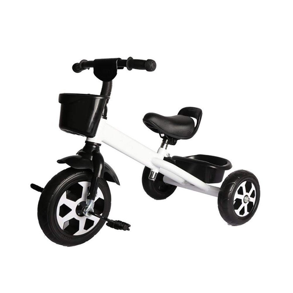 2 in 1 Multifunctional Kids Tricycle Tricycle with Adjustable Seat Outdoor Tricycle for 1-5 Years Old Baby, 4 Colors 60 x 48 x 76cm (Colour: Black) (White)