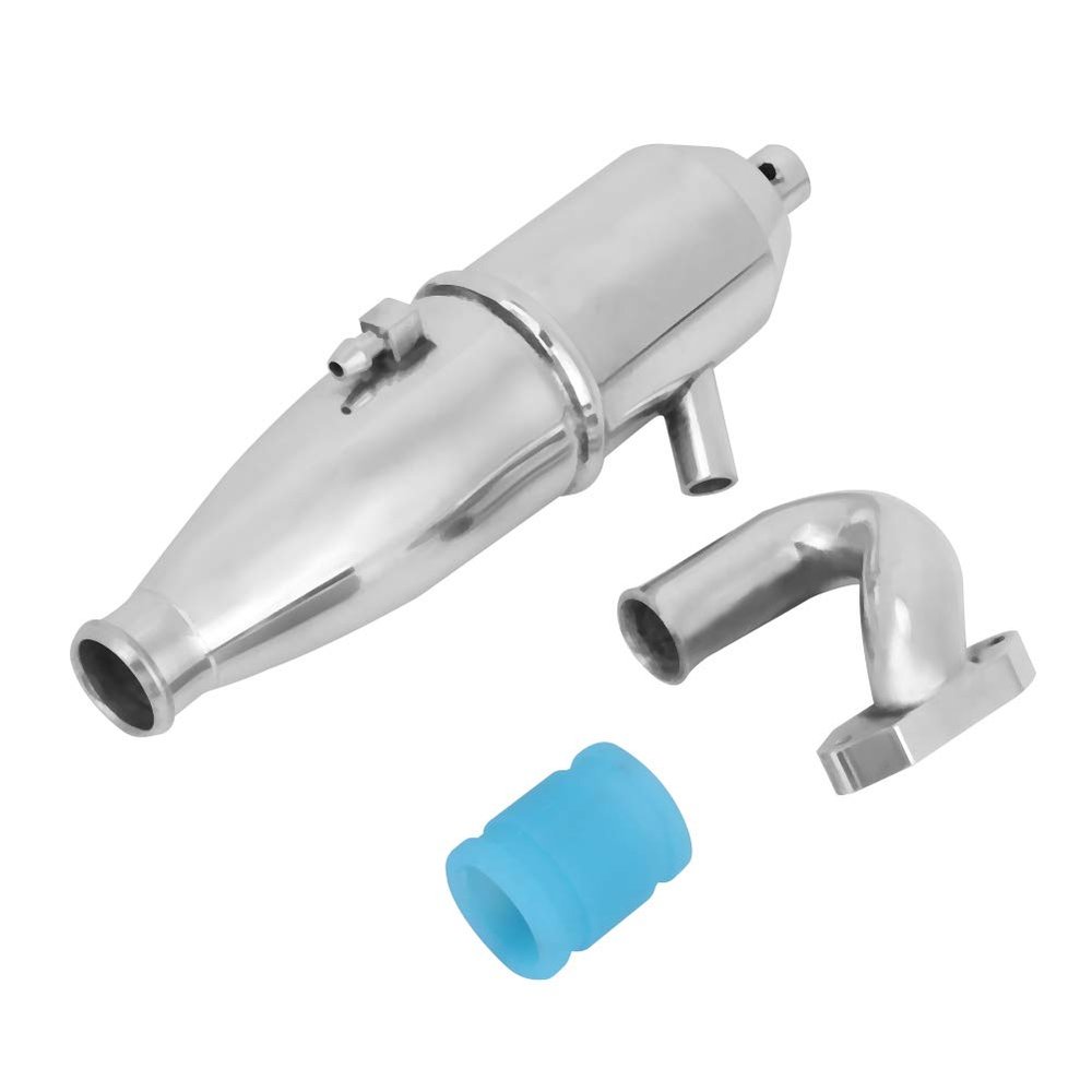 Aluminum Side Exhaust Pipe for RC 1/10 HSP Buggy Car, Made of Materials, Easy to Install, Rustproof, Exhaust Pipe for RC, Tuned Right Hand Muffler Pipe Spring