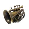 Brass Bb Mini Trumpet Pocket Bugle Horn 3 Valve Mouthpiece for Beginners or Advanced Students Best for Gift view 2