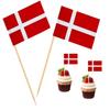 100 Pcs Denmark Flag Danish Toothpick Flags, Cocktail Picks Mini Stick Cupcake Toppers Country Picks Party Decoration Celebration Cocktail Food Bar Cake Flags view 1