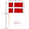 100 Pcs Denmark Flag Danish Toothpick Flags, Cocktail Picks Mini Stick Cupcake Toppers Country Picks Party Decoration Celebration Cocktail Food Bar Cake Flags view 2
