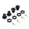 1 Set 17mm Hex Nuts Splined Wheel Hubs for traxxas E-REVO Wheel hubs 5353X 1/10 E-MAXX Summit E-REVO REVO 3.3(Black) view 1