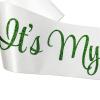 NAUXIUDSJS It's My 21st Birthday Sash, Birthday Sash for Women, Birthday Princess 21st Birthday Gifts Decorations for Happy 21st Birthday Party Favor Supplies,White Green view 4
