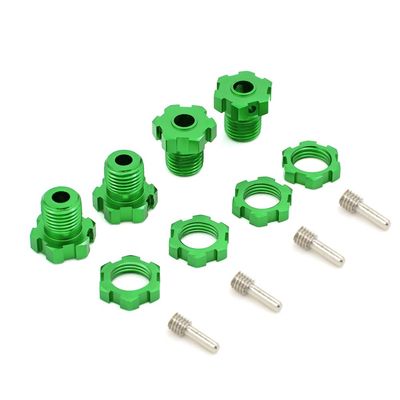 1 Set 17mm Hex Nuts Splined Wheel Hubs for traxxas E-REVO Wheel hubs 5353X 1/10 E-MAXX Summit E-REVO REVO 3.3(Green)