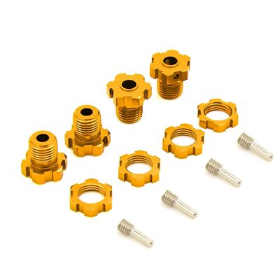 1 Set 17mm Hex Nuts Splined Wheel Hubs for traxxas E-REVO Wheel hubs 5353X 1/10 E-MAXX Summit E-REVO REVO 3.3(Gold)