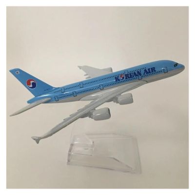 Scale Aircraft 16cm 1/400 for Korean Air Airbus A380 Aircraft Model Diecast Metal Plane Model Passenger Aircraft Model Suitable for Display