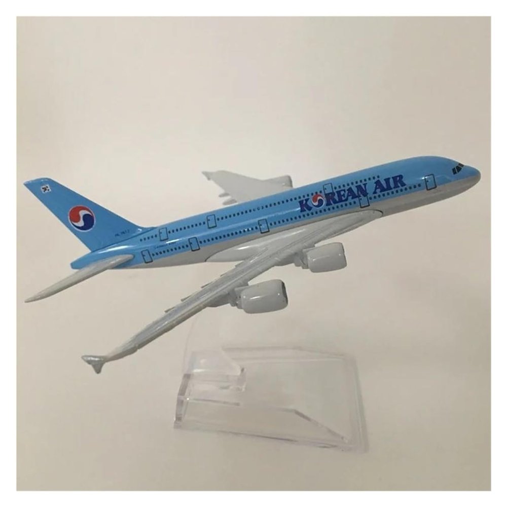 Scale Aircraft 16cm 1/400 for Korean Air Airbus A380 Aircraft Model Diecast Metal Plane Model Passenger Aircraft Model Suitable for Display