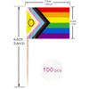 100 Pcs Pride Rainbow Flag New Intersex Progress Toothpick Flags, Cocktail Picks Mini Stick Cupcake Toppers Country Picks Party Decoration Celebration Cocktail Food Bar Cake Flags  view 2