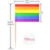100 Pcs Rainbow Gay Pride Toothpick Flag, Cocktail Picks Mini Stick Cupcake Toppers Country Picks Party Decoration Celebration Cocktail Food Bar Cake Flags  view 2