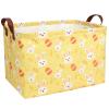 BOAMAU Large Rectangular Cute Kid Easter Basket Empty Bunny Eggs Easter Basket Gift Spring Room Storage Organizer Dcor (Rabbit Egg Yellow Background) view 1