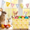 BOAMAU Large Rectangular Cute Kid Easter Basket Empty Bunny Eggs Easter Basket Gift Spring Room Storage Organizer Dcor (Rabbit Egg Yellow Background) view 2