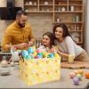 BOAMAU Large Rectangular Cute Kid Easter Basket Empty Bunny Eggs Easter Basket Gift Spring Room Storage Organizer Dcor (Rabbit Egg Yellow Background) view 3