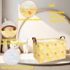 BOAMAU Large Rectangular Cute Kid Easter Basket Empty Bunny Eggs Easter Basket Gift Spring Room Storage Organizer Dcor (Rabbit Egg Yellow Background) view 4