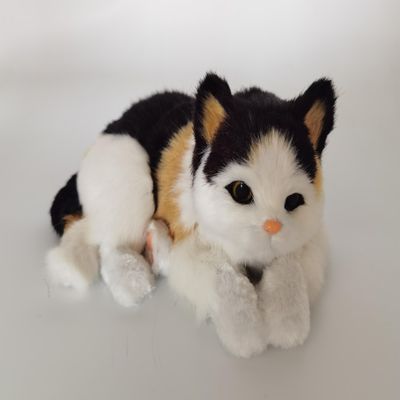 PawFection Pets Calico Cat, Realistic, Lifelike Stuffed Interactive Nodding Pet Toy, Companion Pet Puppy with 100% Handcrafted Synthetic Fur