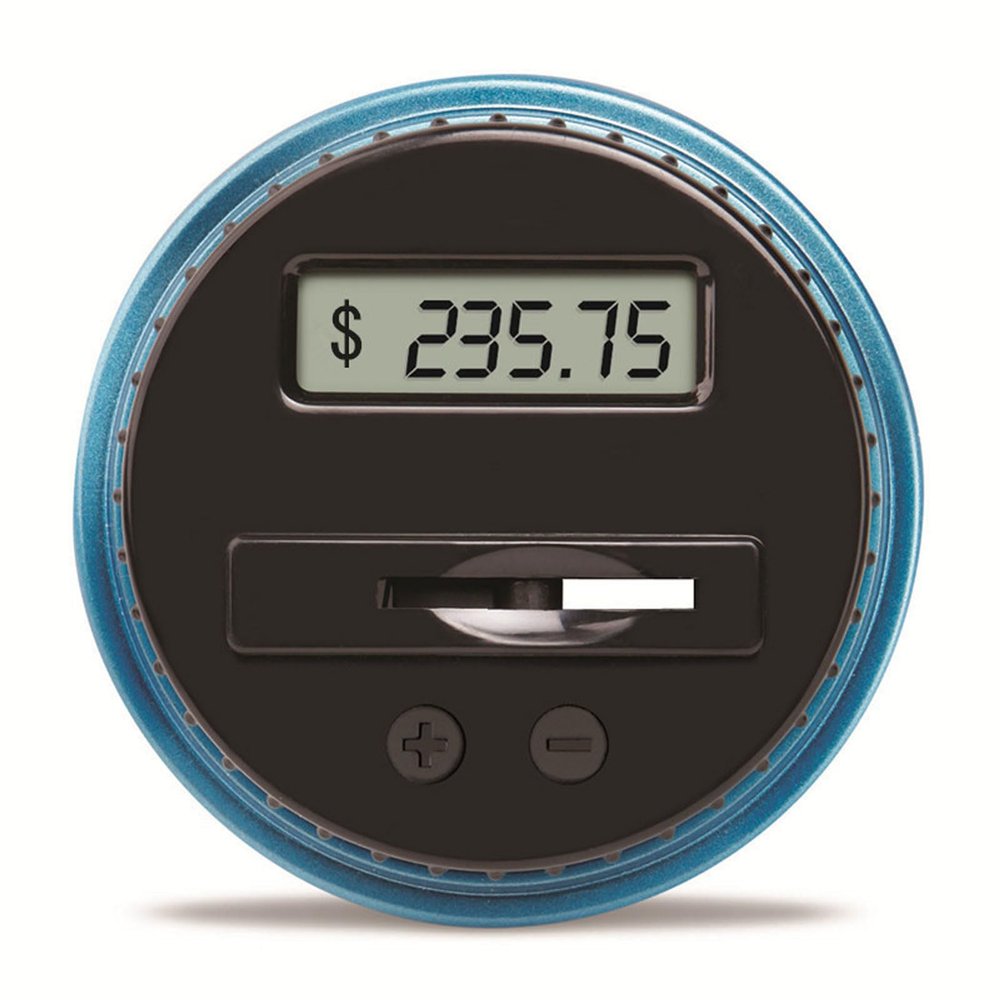 1.8l Transparent Piggy Bank Savings Coin Rack Real-Time Coin Counting with Led Screen Suitable for Adults and Children