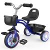 Kkdi Toddler Tricycle for 1-3 3-4 Year Olds, Toddler Baby Bike, 2 3 4 Year Old Boys Girls Birthday Gifts, Outdoor Riding Toys for Ages 2-4, 3-Level Adjustable Seat, 3 Color Light Wheels, 2 Baskets view 1