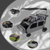 JULYSHILIU Car-Shaped 4 Seater Stroller Wagon for 2 3 Kids Foldable All-Terrain Quad Wagon with Removable Canopy, 5-Point Harness Elevated Seats, XL Storage Bag Shopping Outdoor (Light Grey) view 3