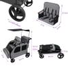 JULYSHILIU Car-Shaped 4 Seater Stroller Wagon for 2 3 Kids Foldable All-Terrain Quad Wagon with Removable Canopy, 5-Point Harness Elevated Seats, XL Storage Bag Shopping Outdoor (Light Grey) view 4