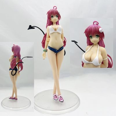 22.5cm to Love Tit Lala Balla Deviluke Pink Short Hair PVC Perspective Swimsuit Sex Girl Anime Adult Game Figure Toy Gift, Fresh