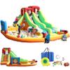 Eachup Inflatable Water Slide Double Water Slide,14.5x12FT Water Slide Park for Racing Fun,Water Cannons,480W Blow Inflatable Water Park for Backyard Party Gifts view 1